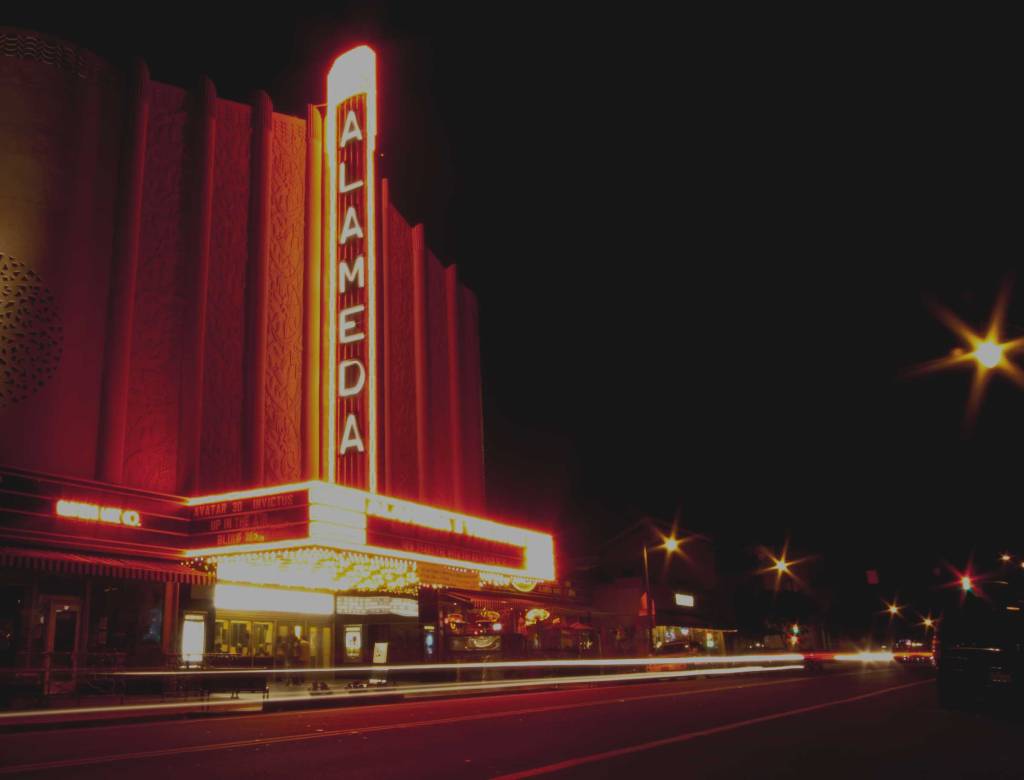Alameda Movie Theater at Night